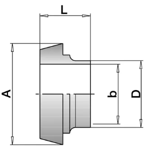 Патрубок конический DIN 11851 (чертеж)