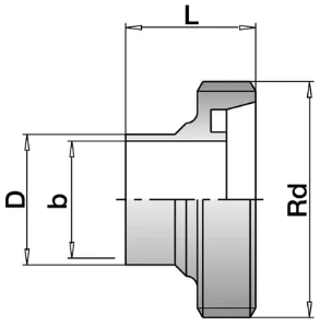 Патрубок резьбовой DIN 11851 (чертеж)