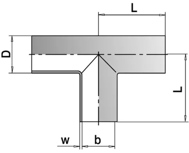 Тройник длинный DIN 11852 (чертеж)